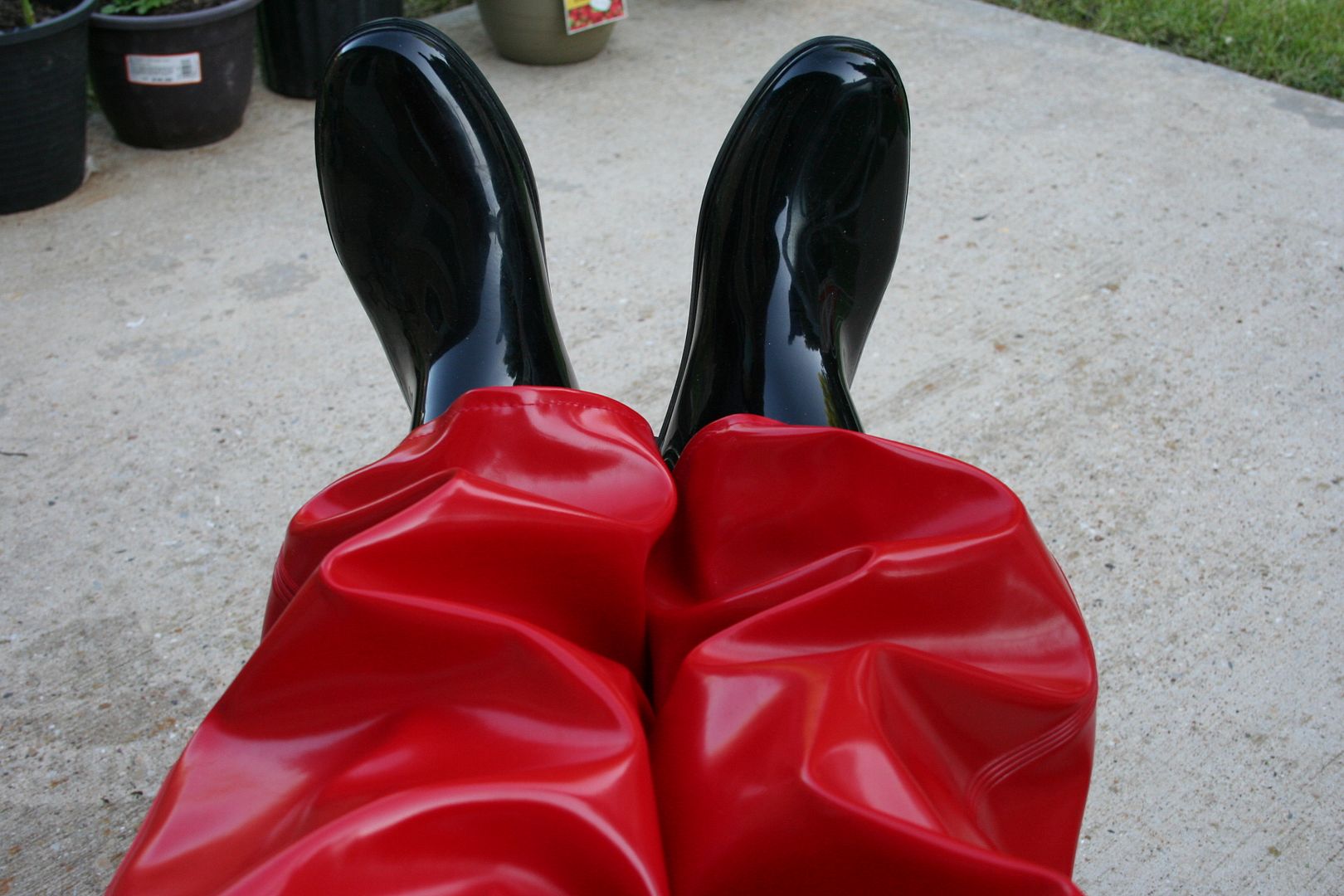 PROS Red Suit Walk at Sunset 2 Rainwear Central Rainwear Forum